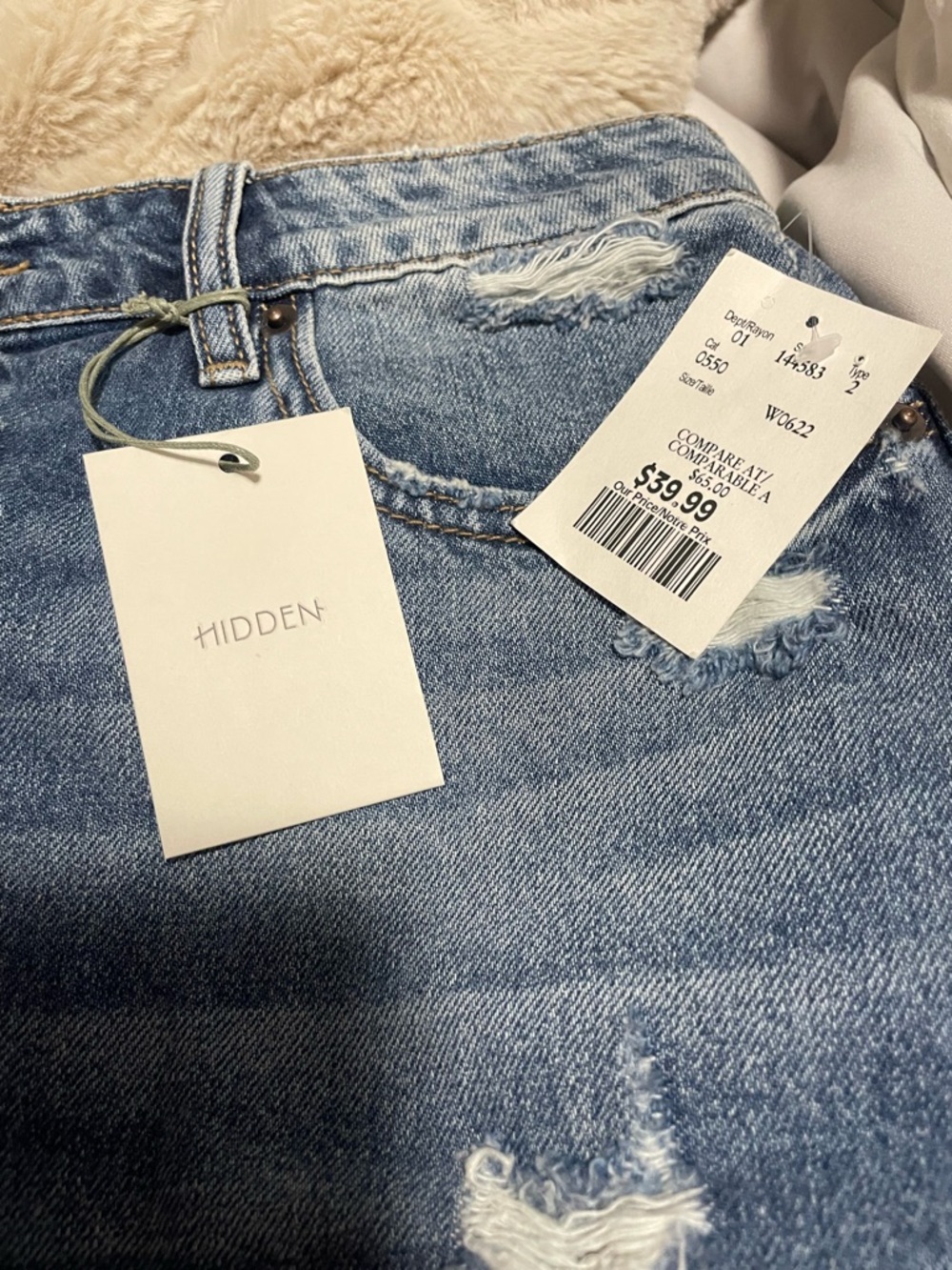 NWT Women’s Distressed High-Rise Denim Shorts - Size XL